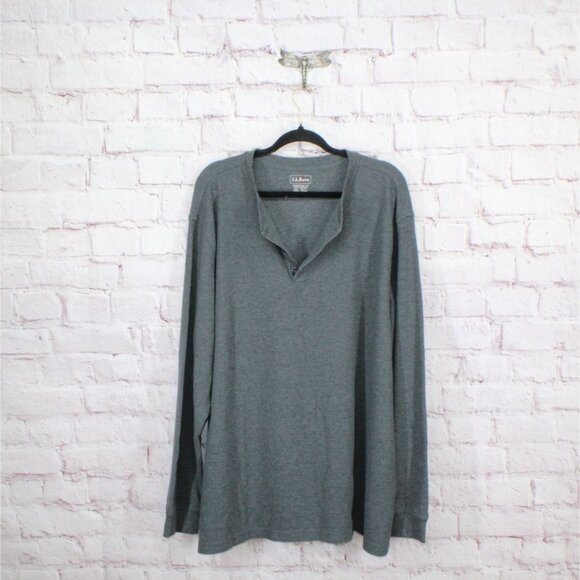 LL Bean Unshrinkable Mini Waffle Henley Long Sleeve Traditional Fit XXL Tall - Picture 6 of 12
